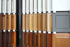 Display of custom cabinet door styles and finishes
